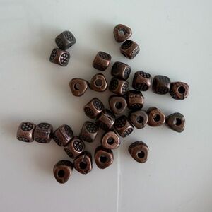 30 Antique Copper Tone Metal Spacer Beads, Findings for Jewelry Craft Making